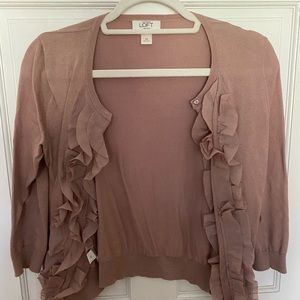 Loft mauve cardigan, size sp